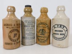 Four stoneware ginger beer bottles including Norwi