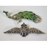 A white metal RAF sweetheart brooch set with marca