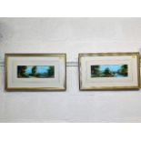 A pair of framed landscape paintings signed Robert