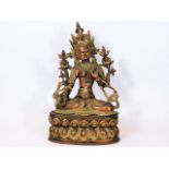 A brass & copper Tibetan deity