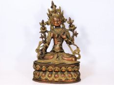 A brass & copper Tibetan deity