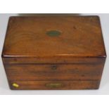 A 19thC. mahogany stationery box by Parkins & Gott