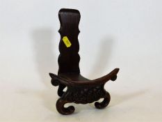 A c.1900 Chinese carved hardwood plate stand