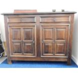 A large French 18thC. chestnut buffet with panelle