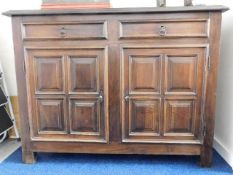A large French 18thC. chestnut buffet with panelle