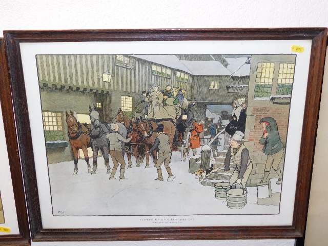 A framed Cecil Aldin print titled Snowed Up on Chr