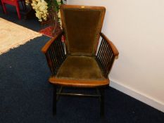 A 19thC. French stained walnut nursing chair