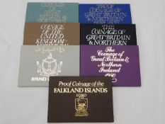 Seven proof coinage sets including the Falkland Is