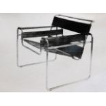 A retro 1970’s Bauhaus Wassily style chair with le