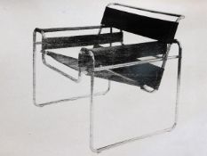 A retro 1970’s Bauhaus Wassily style chair with le