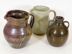 Three Cornish studio pottery pots