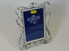 A silver plated photo frame