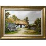 A rural landscape oil on canvas signed Arthur Read