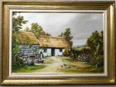 A rural landscape oil on canvas signed Arthur Read