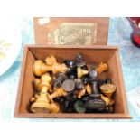 A c.1900 chess set, boxed