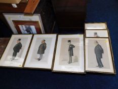 Six framed Victorian Spy prints