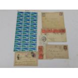 A sheet of concorde stamps, shown folded & other s