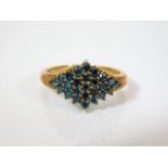 A 9ct gold zircon cluster ring 2.3g