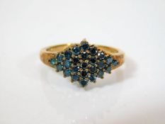 A 9ct gold zircon cluster ring 2.3g