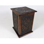 A carved wooden box