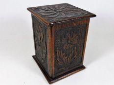 A carved wooden box