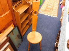 A pine spinning stool