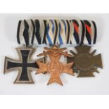 A German WW1 three place medal group including iron cross