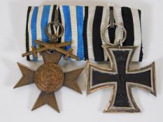 A German WW1 two place medal group including Iron