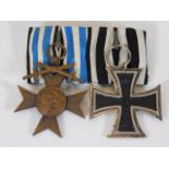 A German WW1 two place medal group including Iron