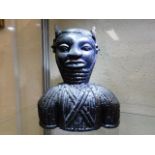 A c.1900 carved hardwood tribal art ethnic bust