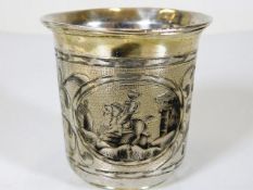 A c.1836 Imperial Russian silver niello cup