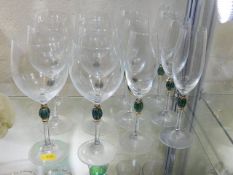Six matching good wine & champagne glasses