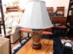 A decorative floral lamp