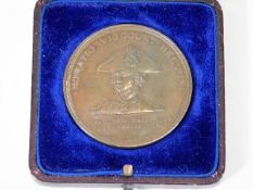A cased medal commemorating Horatio Nelson