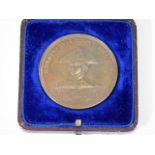 A cased medal commemorating Horatio Nelson