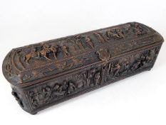 A French A.B. Paris electrotype oblong box with relief decor