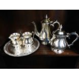 A silver plated tea & coffee service twinned with