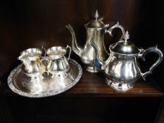 A silver plated tea & coffee service twinned with