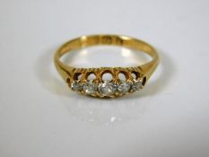 An 18ct gold five stone Victorian diamond ring 2.3