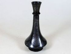 A silver inlaid iron Bihari vase
