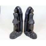 A pair of marble art deco style bookends after Lor