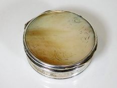 A Georgian silver trinket box with mother of pearl