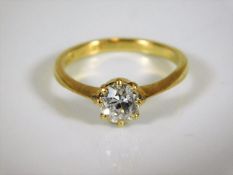 An 18ct gold diamond solitaire ring approx. 0.6t 2