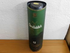 A bottle of single malt Glenfiddich whisky