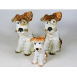 A pair of Sylvac dogs 8in & one other