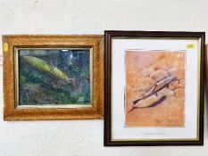 A Robin Armstrong watercolour of a trout twinned w