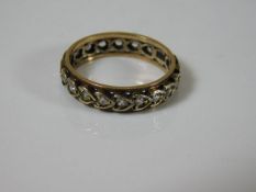 A 9ct gold eternity ring set with diamond in heart