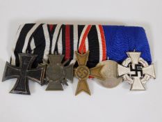 A German WW1 & Nazi Third Reich WW2 five place med