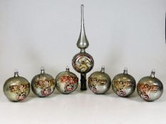 A set of period WW2 German Nazi Third Reich Christmas baubles