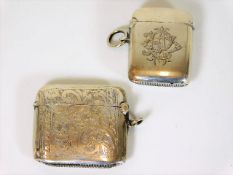 Two silver vesta cases